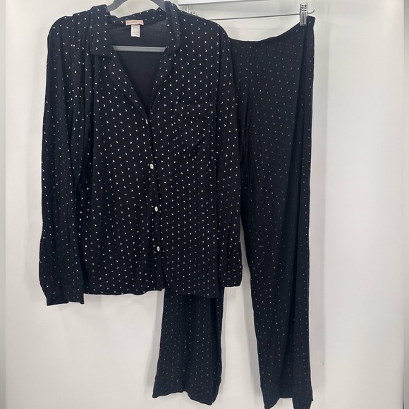 Eberjey Black Moon Pajamas Medium FLAWS - Picture 1 of 5